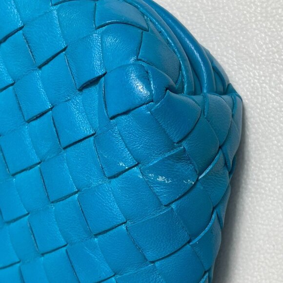 BOTTEGA VENETA Blue Intrecciato Pochette Shoulder Bag - Picture 4 of 15